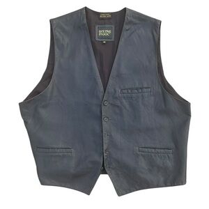 VTG Men's Black Leather Vest